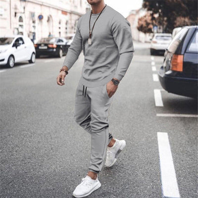 Men's Solid Color Sweatshirt And trousers two-piece suit