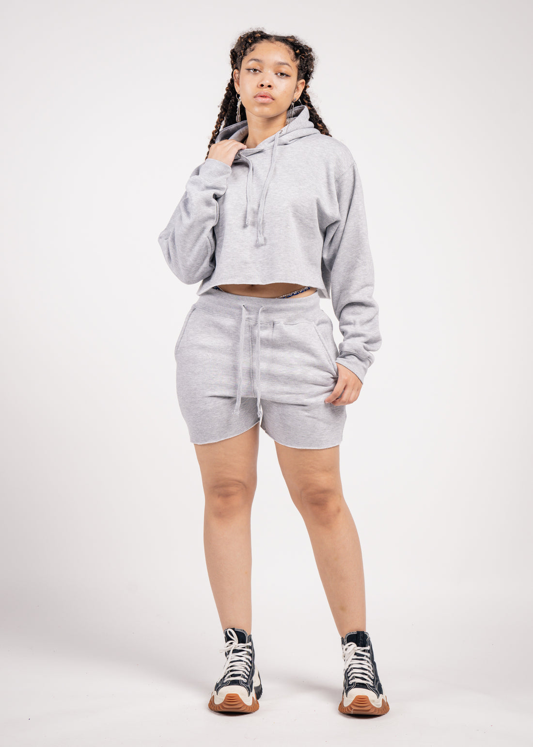 Crop Top fleece short set