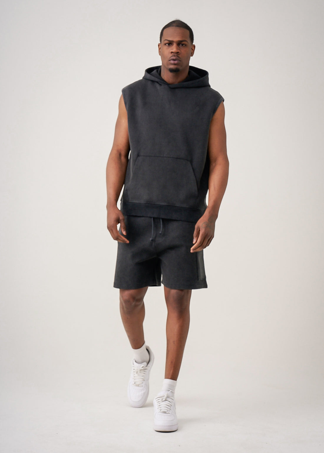 Sleeveless Hoodie Short set