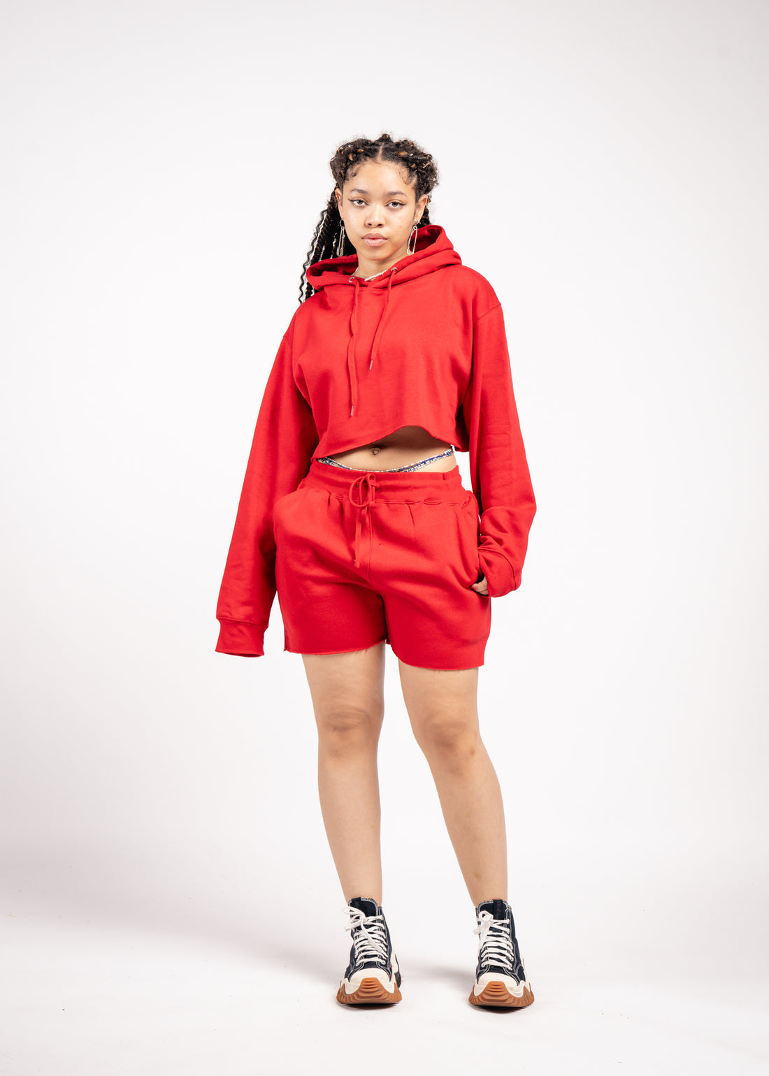 Crop Top fleece short set