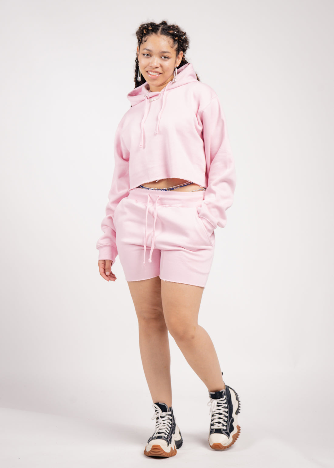 Crop Top fleece short set