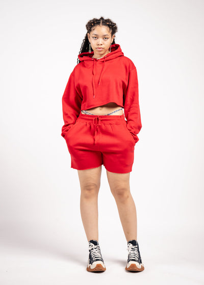 Crop Top fleece short set