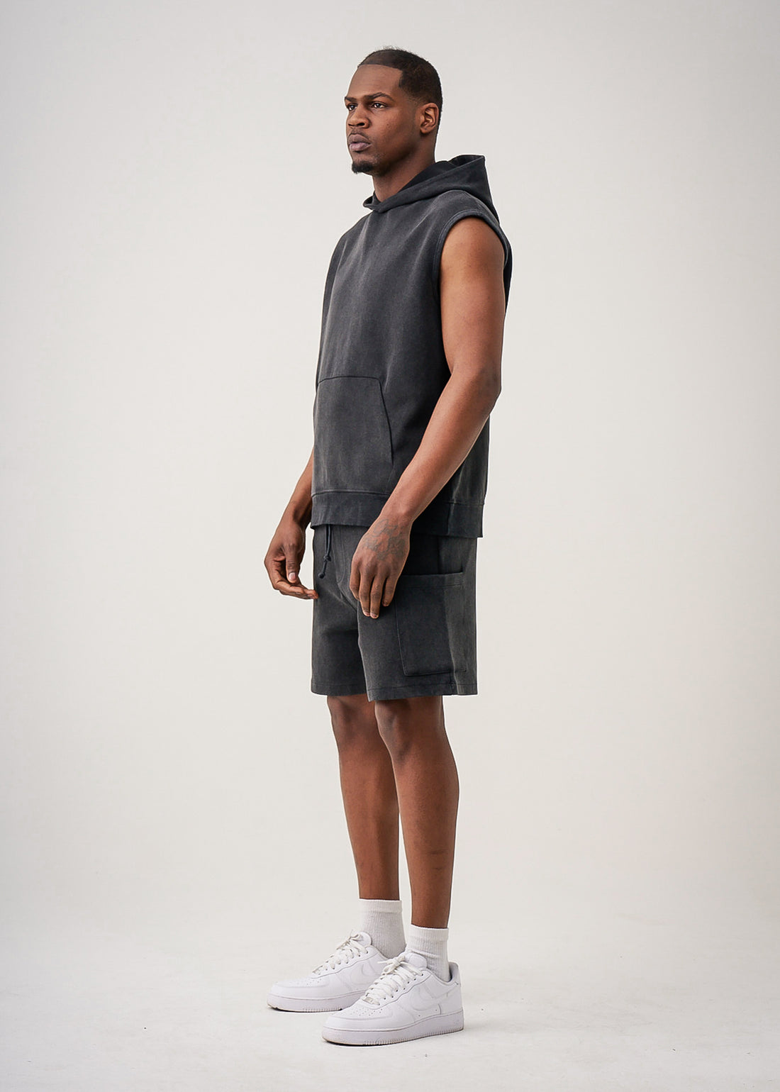 Sleeveless Hoodie Short set