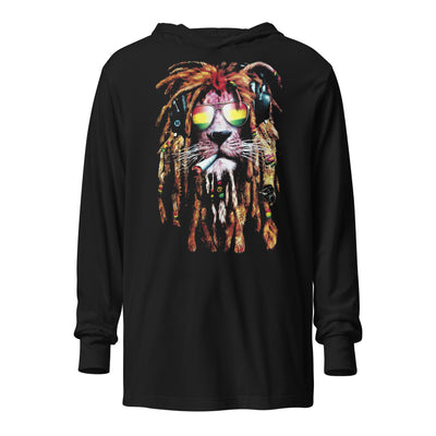 Rasta Lion Hooded long-sleeve tee