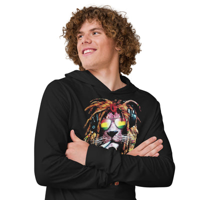 Rasta Lion Hooded long-sleeve tee