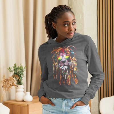 Rasta Lion Hooded long-sleeve tee