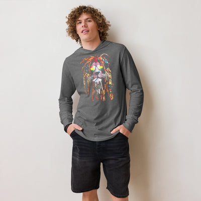 Rasta Lion Hooded long-sleeve tee