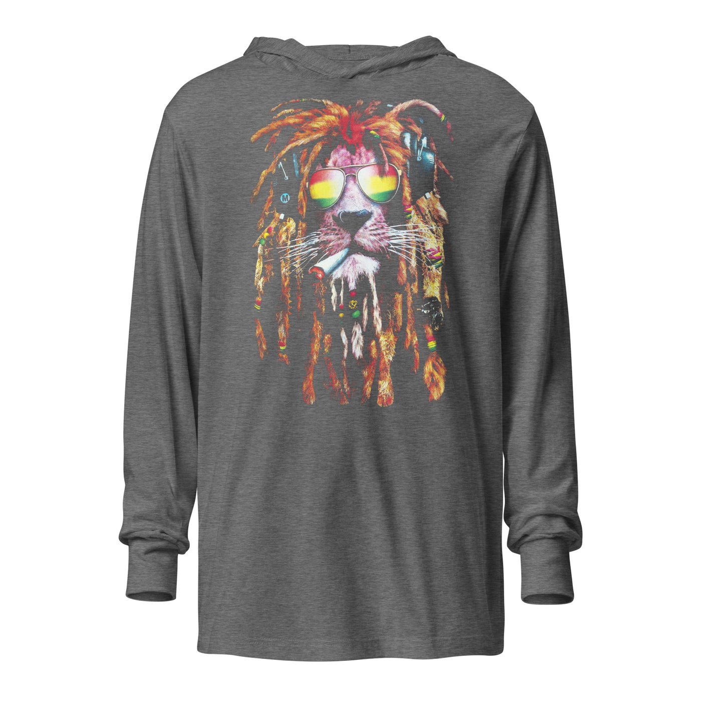 Rasta Lion Hooded long-sleeve tee