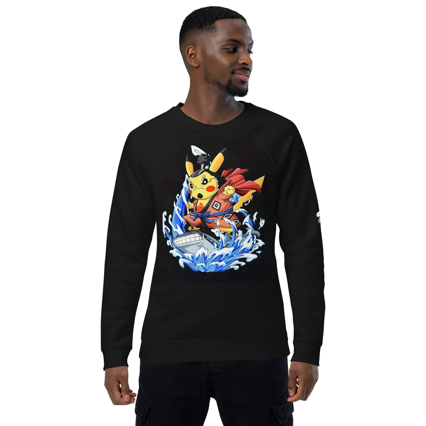 Pikachu (Jinbei) Unisex organic raglan sweatshirt