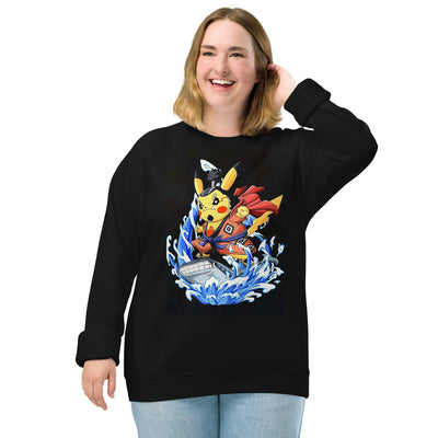 Pikachu (Jinbei) Unisex organic raglan sweatshirt