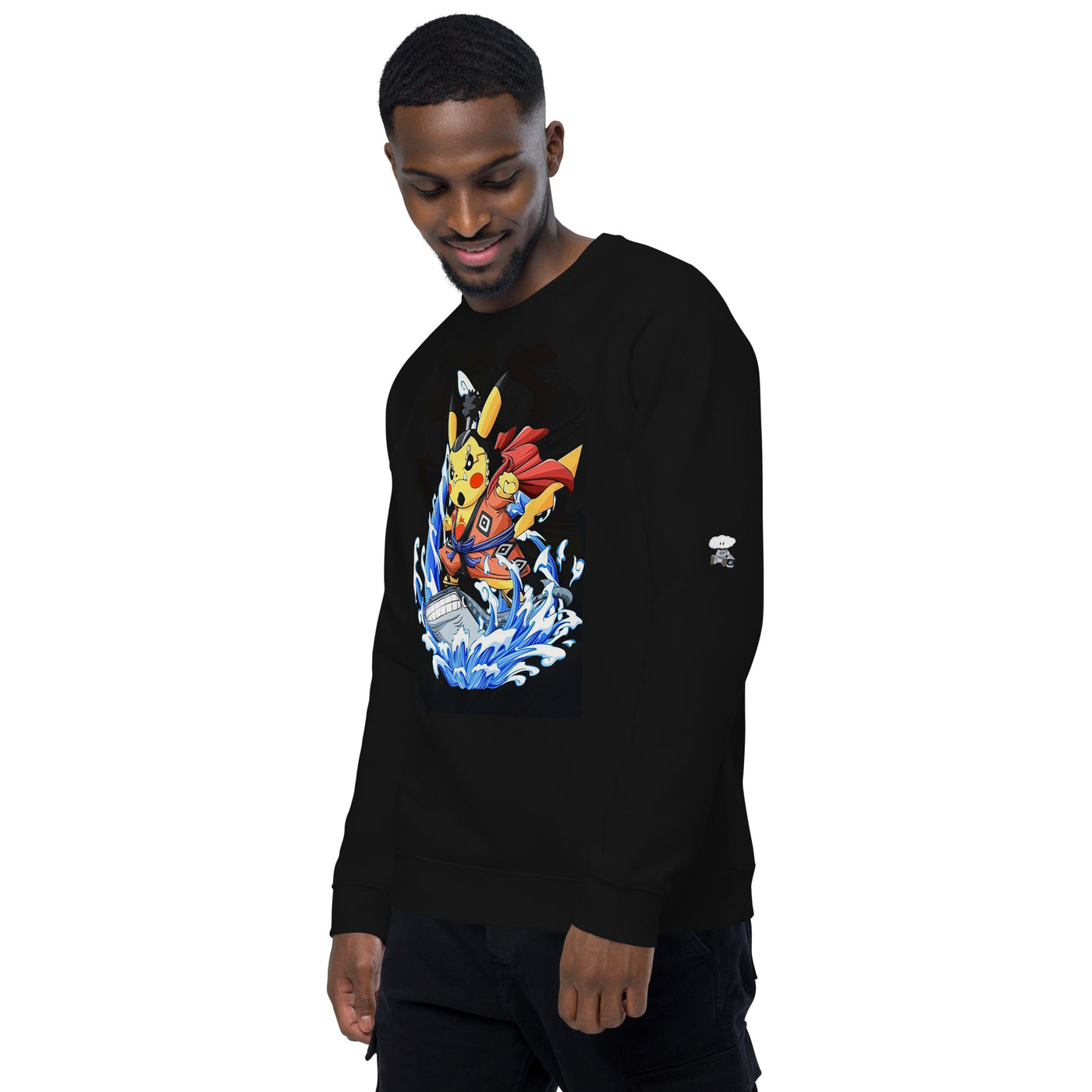 Pikachu (Jinbei) Unisex organic raglan sweatshirt