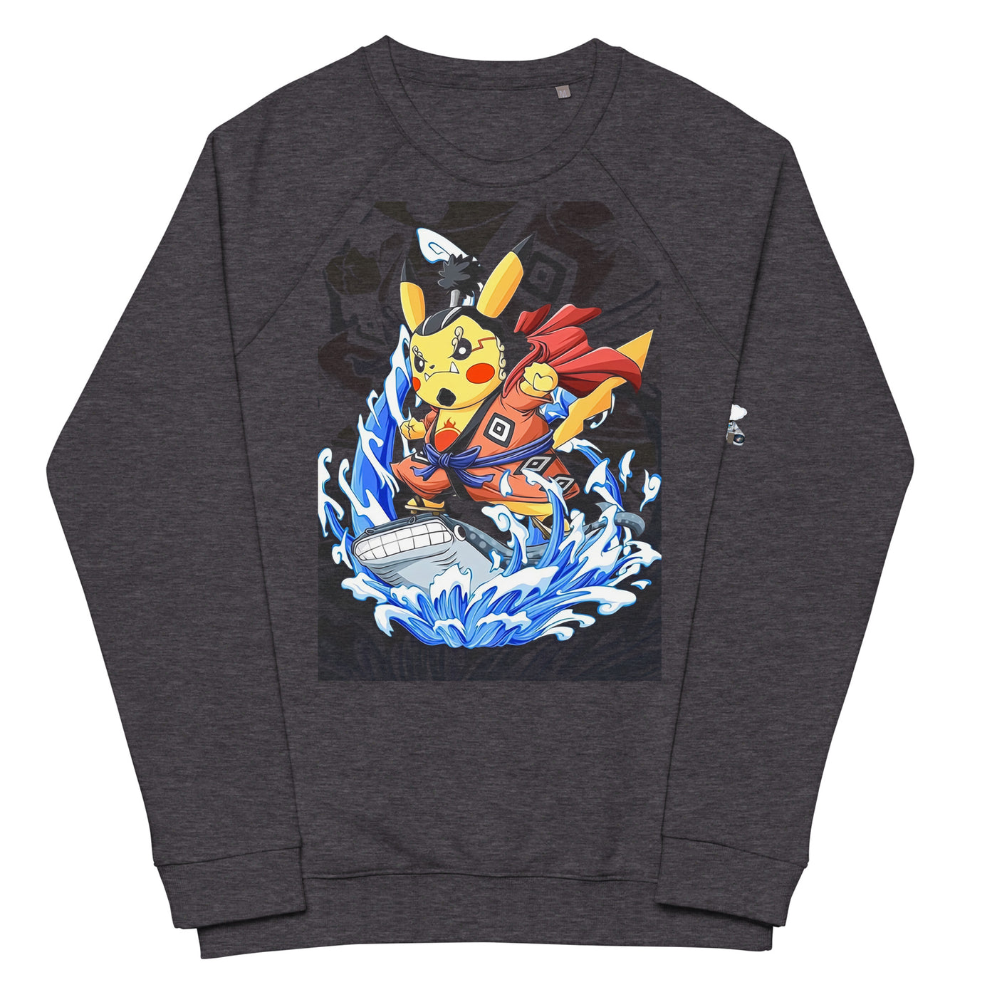 Pikachu (Jinbei) Unisex organic raglan sweatshirt