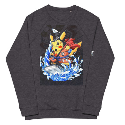 Pikachu (Jinbei) Unisex organic raglan sweatshirt