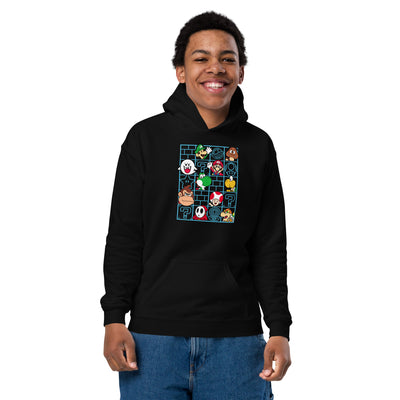 Super mario wall art Youth heavy blend hoodie