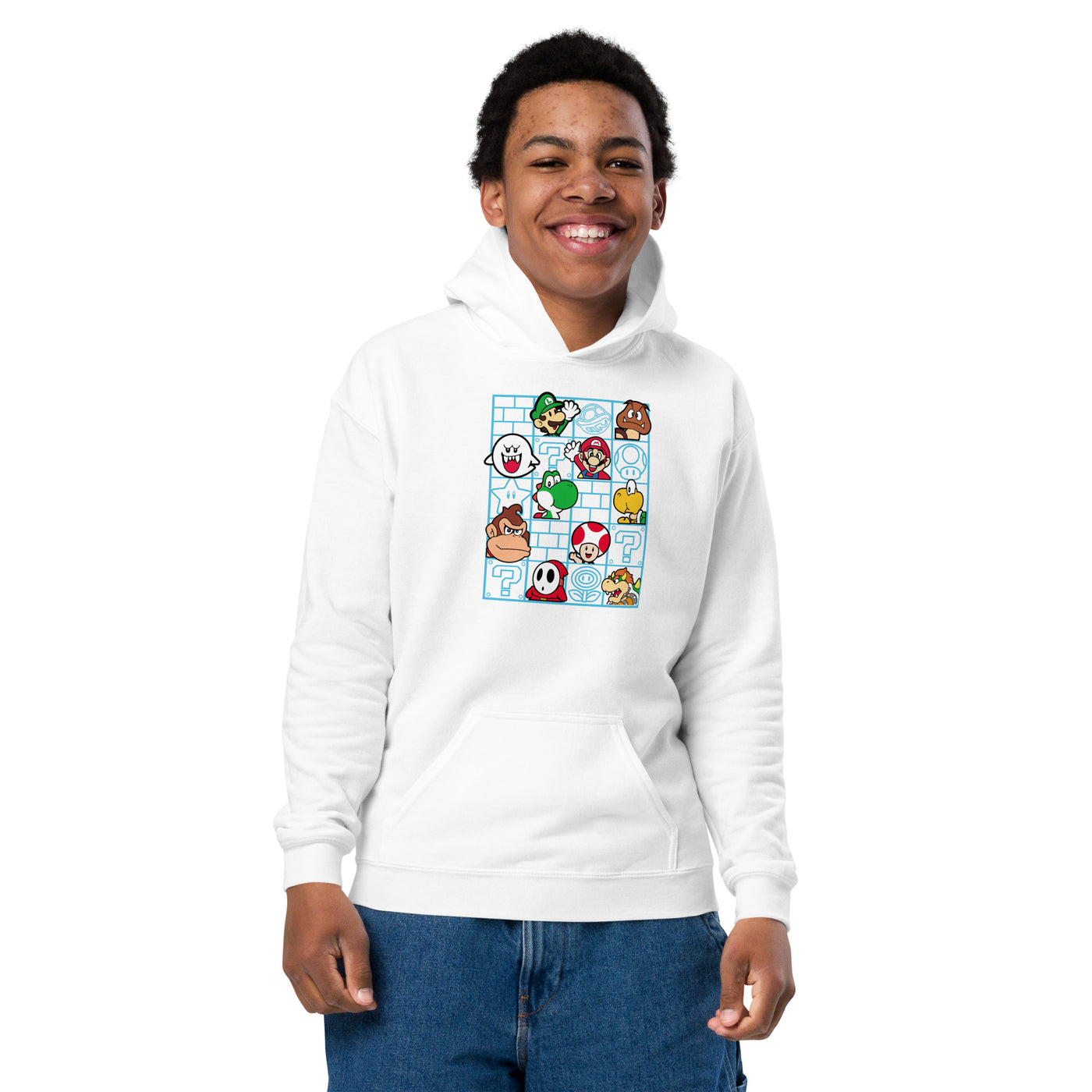 Super mario wall art Youth heavy blend hoodie