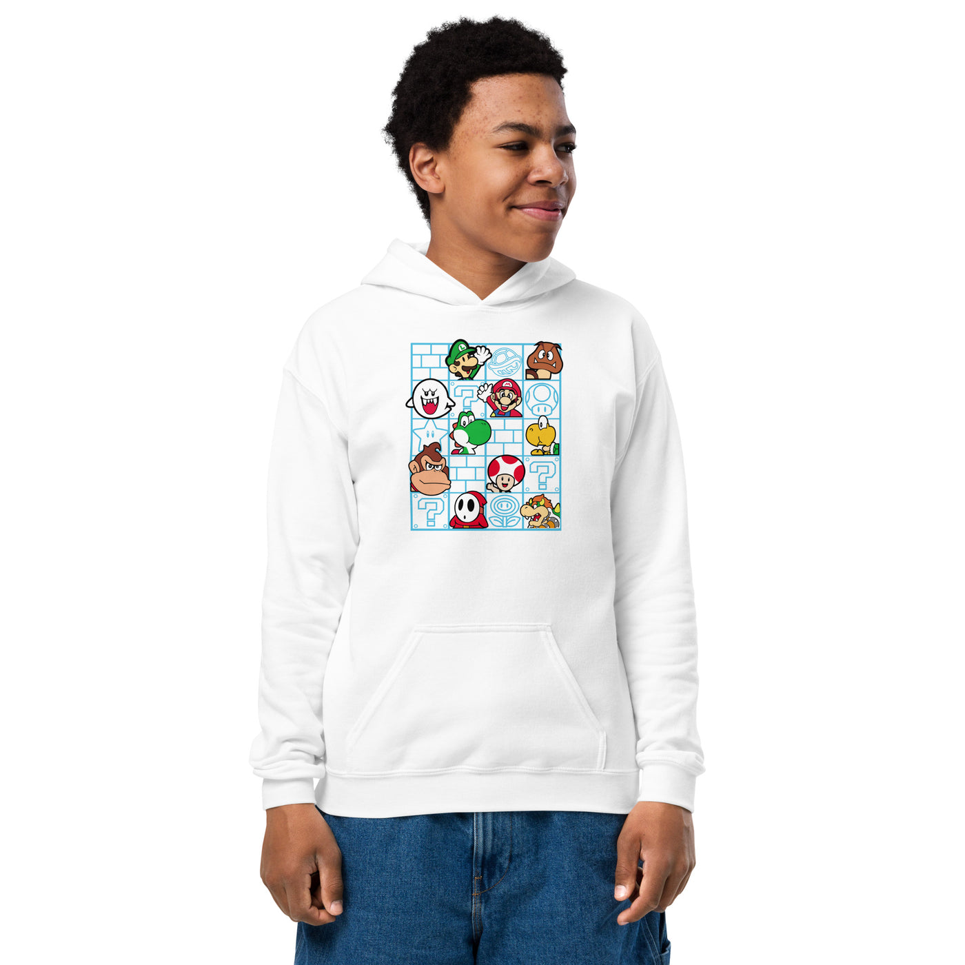 Super mario wall art Youth heavy blend hoodie