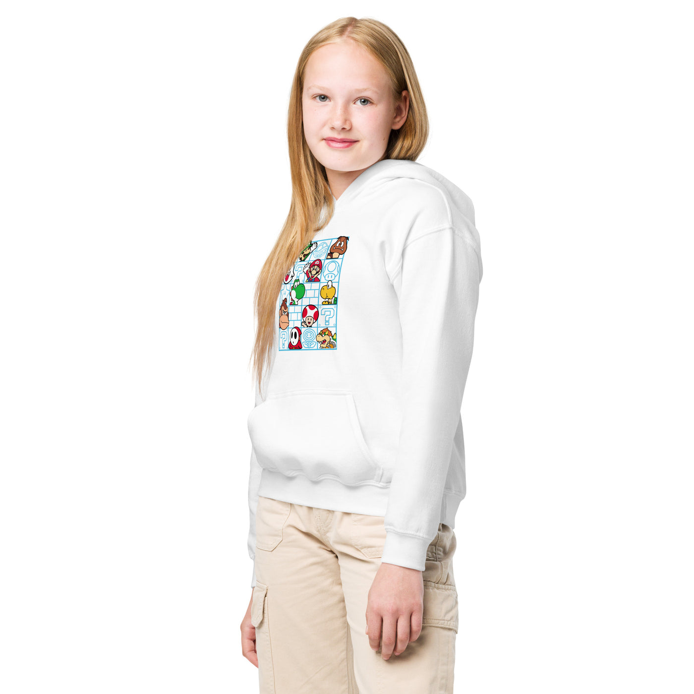 Super mario wall art Youth heavy blend hoodie