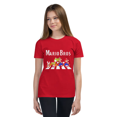 Mario Bros Beatles walk Youth T-Shirt