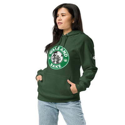 Wake and Bake Unisex eco raglan hoodie