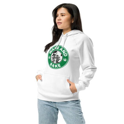 Wake and Bake Unisex eco raglan hoodie